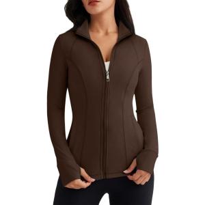 imageTrendy Queen Womens Lightweight Zip Up Jackets 2025 Athletic Hoodies Fall Gym Shirts Running Workout Clothes with PocketBrown
