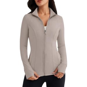 imageTrendy Queen Womens Lightweight Zip Up Jackets 2025 Athletic Hoodies Fall Gym Shirts Running Workout Clothes with PocketCoffeegrey