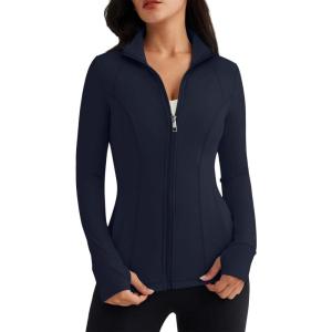 imageTrendy Queen Womens Lightweight Zip Up Jackets 2025 Athletic Hoodies Fall Gym Shirts Running Workout Clothes with PocketDeepblue