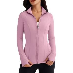 imageTrendy Queen Womens Lightweight Zip Up Jackets 2025 Athletic Hoodies Fall Gym Shirts Running Workout Clothes with PocketLightpink