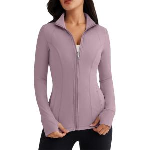 imageTrendy Queen Womens Lightweight Zip Up Jackets 2025 Athletic Hoodies Fall Gym Shirts Running Workout Clothes with PocketLightpurple