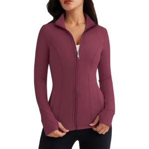 imageTrendy Queen Womens Lightweight Zip Up Jackets 2025 Athletic Hoodies Fall Gym Shirts Running Workout Clothes with PocketRed