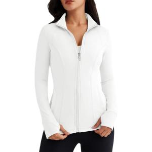 imageTrendy Queen Womens Lightweight Zip Up Jackets 2025 Athletic Hoodies Fall Gym Shirts Running Workout Clothes with PocketWhite