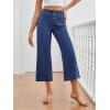 imageTrendy Queen Womens Capri Jeans High Waisted Wide Straight Leg Stretchy Cropped Jeans Fashion Denim Pants Fall 2025Blue