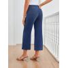 imageTrendy Queen Womens Capri Jeans High Waisted Wide Straight Leg Stretchy Cropped Jeans Fashion Denim Pants Fall 2025Blue