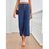 imageTrendy Queen Womens Capri Jeans High Waisted Wide Straight Leg Stretchy Cropped Jeans Fashion Denim Pants Fall 2025Blue