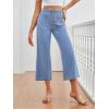 imageTrendy Queen Womens Capri Jeans High Waisted Wide Straight Leg Stretchy Cropped Jeans Fashion Denim Pants Fall 2025Lightblue