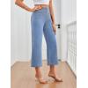 imageTrendy Queen Womens Capri Jeans High Waisted Wide Straight Leg Stretchy Cropped Jeans Fashion Denim Pants Fall 2025Lightblue