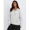 imageTrendy Queen Womens Oversized Sweatshirts Quarter Zip Pullover Long Sleeve Fall Fashion 2025 Winter Clothes Thumb HolesGrey