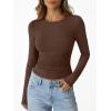 imageTrendy Queen Womens Modal Long Sleeve TShirts Basic Crop Tops 2025 Fall Fashion Outfits Going Out Winter ClothesCocoa