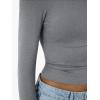 imageTrendy Queen Womens Modal Long Sleeve TShirts Basic Crop Tops 2025 Fall Fashion Outfits Going Out Winter ClothesGrey