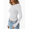 imageTrendy Queen Womens Modal Long Sleeve TShirts Basic Crop Tops 2025 Fall Fashion Outfits Going Out Winter ClothesOatmeal Grey