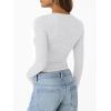 imageTrendy Queen Womens Modal Long Sleeve TShirts Basic Crop Tops 2025 Fall Fashion Outfits Going Out Winter ClothesOatmeal Grey