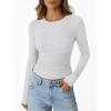 imageTrendy Queen Womens Modal Long Sleeve TShirts Basic Crop Tops 2025 Fall Fashion Outfits Going Out Winter ClothesOatmeal Grey
