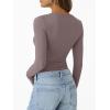 imageTrendy Queen Womens Modal Long Sleeve TShirts Basic Crop Tops 2025 Fall Fashion Outfits Going Out Winter ClothesRose Taupe