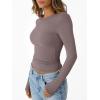 imageTrendy Queen Womens Modal Long Sleeve TShirts Basic Crop Tops 2025 Fall Fashion Outfits Going Out Winter ClothesRose Taupe