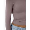 imageTrendy Queen Womens Modal Long Sleeve TShirts Basic Crop Tops 2025 Fall Fashion Outfits Going Out Winter ClothesRose Taupe