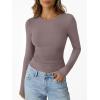 imageTrendy Queen Womens Modal Long Sleeve TShirts Basic Crop Tops 2025 Fall Fashion Outfits Going Out Winter ClothesRose Taupe