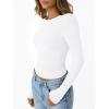 imageTrendy Queen Womens Modal Long Sleeve TShirts Basic Crop Tops 2025 Fall Fashion Outfits Going Out Winter ClothesWhite