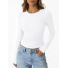 imageTrendy Queen Womens Modal Long Sleeve TShirts Basic Crop Tops 2025 Fall Fashion Outfits Going Out Winter ClothesWhite