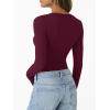 imageTrendy Queen Womens Modal Long Sleeve TShirts Basic Crop Tops 2025 Fall Fashion Outfits Going Out Winter ClothesWine