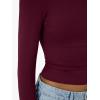 imageTrendy Queen Womens Modal Long Sleeve TShirts Basic Crop Tops 2025 Fall Fashion Outfits Going Out Winter ClothesWine