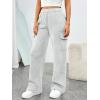 imageTrendy Queen Womens Sweatpants Wide Leg Cargo Barrel Baggy Pants Joggers Fall Clothes Work 2025 Travel OutfitsGrey