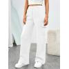 imageTrendy Queen Womens Sweatpants Wide Leg Cargo Barrel Baggy Pants Joggers Fall Clothes Work 2025 Travel OutfitsWhite