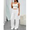 imageTrendy Queen Womens Sweatpants Wide Leg Cargo Barrel Baggy Pants Joggers Fall Clothes Work 2025 Travel OutfitsWhite
