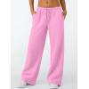 imageTrendy Queen Womens Wide Leg Sweatpants Baggy Drawstring Low Rise Lounge Pants 2025 Fall Joggers with PocketsPink