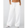 imageTrendy Queen Womens Wide Leg Sweatpants Baggy Drawstring Low Rise Lounge Pants 2025 Fall Joggers with PocketsWhite