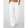 imageTrendy Queen Womens Wide Leg Sweatpants Baggy Drawstring Low Rise Lounge Pants 2025 Fall Joggers with PocketsWhite