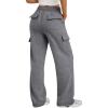 imageTrendy Queen Womens Sweatpants Wide Leg Cargo Barrel Baggy Pants Joggers Fall Clothes Work 2025 Travel OutfitsBlackgrey