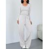 imageTrendy Queen Women 2 Piece Matching Lounge Sets Clothing Comfy Gym Wide Leg Pants 2025 Y2K Sweatsuits Fall Travel OutfitOatmeal Grey