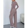 imageTrendy Queen Women 2 Piece Matching Lounge Sets Clothing Comfy Gym Wide Leg Pants 2025 Y2K Sweatsuits Fall Travel OutfitRose Taupe