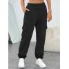 imageTrendy Queen Womens Cargo Sweatpants Oversized Fleece Joggers Baggy Athletic Pants with PocketBlack