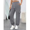 imageTrendy Queen Womens Cargo Sweatpants Oversized Fleece Joggers Baggy Athletic Pants with PocketDarkgrey