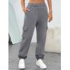 imageTrendy Queen Womens Cargo Sweatpants Oversized Fleece Joggers Baggy Athletic Pants with PocketDarkgrey