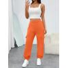 imageTrendy Queen Womens Cargo Sweatpants Oversized Fleece Joggers Baggy Athletic Pants with PocketOrange