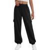 imageTrendy Queen Womens Cargo Sweatpants Oversized Fleece Joggers Baggy Athletic Pants with PocketBlack