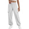 imageTrendy Queen Womens Cargo Sweatpants Oversized Fleece Joggers Baggy Athletic Pants with PocketGrey