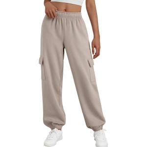 imageTrendy Queen Womens Cargo Sweatpants Oversized Fleece Joggers Baggy Athletic Pants with PocketCoffeegrey