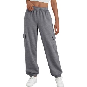 imageTrendy Queen Womens Cargo Sweatpants Oversized Fleece Joggers Baggy Athletic Pants with PocketDarkgrey