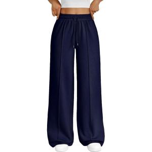 imageTrendy Queen Womens Wide Leg Sweatpants Baggy Loose Fall Barrel Casual Lounge Athletic Pants Comfy Teen Girl Cute y2k Joggers Navy Blue S