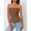 imageTrendy Queen Going Out Tops for Women Summer Spring Tube Tops Cute Off The Shoulder Backless Corset Teen Girls Y2k ClothesBrown
