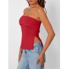 imageTrendy Queen Going Out Tops for Women Summer Spring Tube Tops Cute Off The Shoulder Backless Corset Teen Girls Y2k ClothesRed
