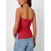 imageTrendy Queen Going Out Tops for Women Summer Spring Tube Tops Cute Off The Shoulder Backless Corset Teen Girls Y2k ClothesRed