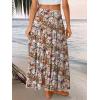 imageTrendy Queen Long Skirts for Women Boho Maxi Skirt Summer Swing Tiered ALine Elastic High Waist Dress with Pockets FashionMulti Floral