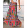 imageTrendy Queen Long Skirts for Women Boho Maxi Skirt Summer Swing Tiered ALine Elastic High Waist Dress with Pockets FashionMulticolor