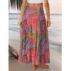 imageTrendy Queen Long Skirts for Women Boho Maxi Skirt Summer Swing Tiered ALine Elastic High Waist Dress with Pockets FashionMulticolor
